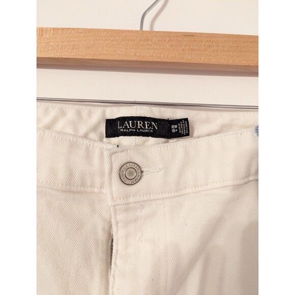 Lauren Ralph Lauren Women's Plus Distressed Patchwork Midrise Straight Pants 16W - Picture 7 of 11